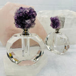 Amethyst Crystal Natural Cluster Top Medium Perfume Bottle