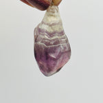 Chevron Amethyst Crystal Polished Point Pendant Charm