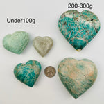 Amazonite Polished Heart - By Weight