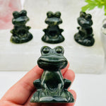 Green Jadeite Crystal Frog