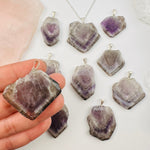 Amethyst with Smoky Quartz Crystal Polished Pendant