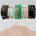 Gemstone Bar Bracelet with Silver Spacer - You Choose Style