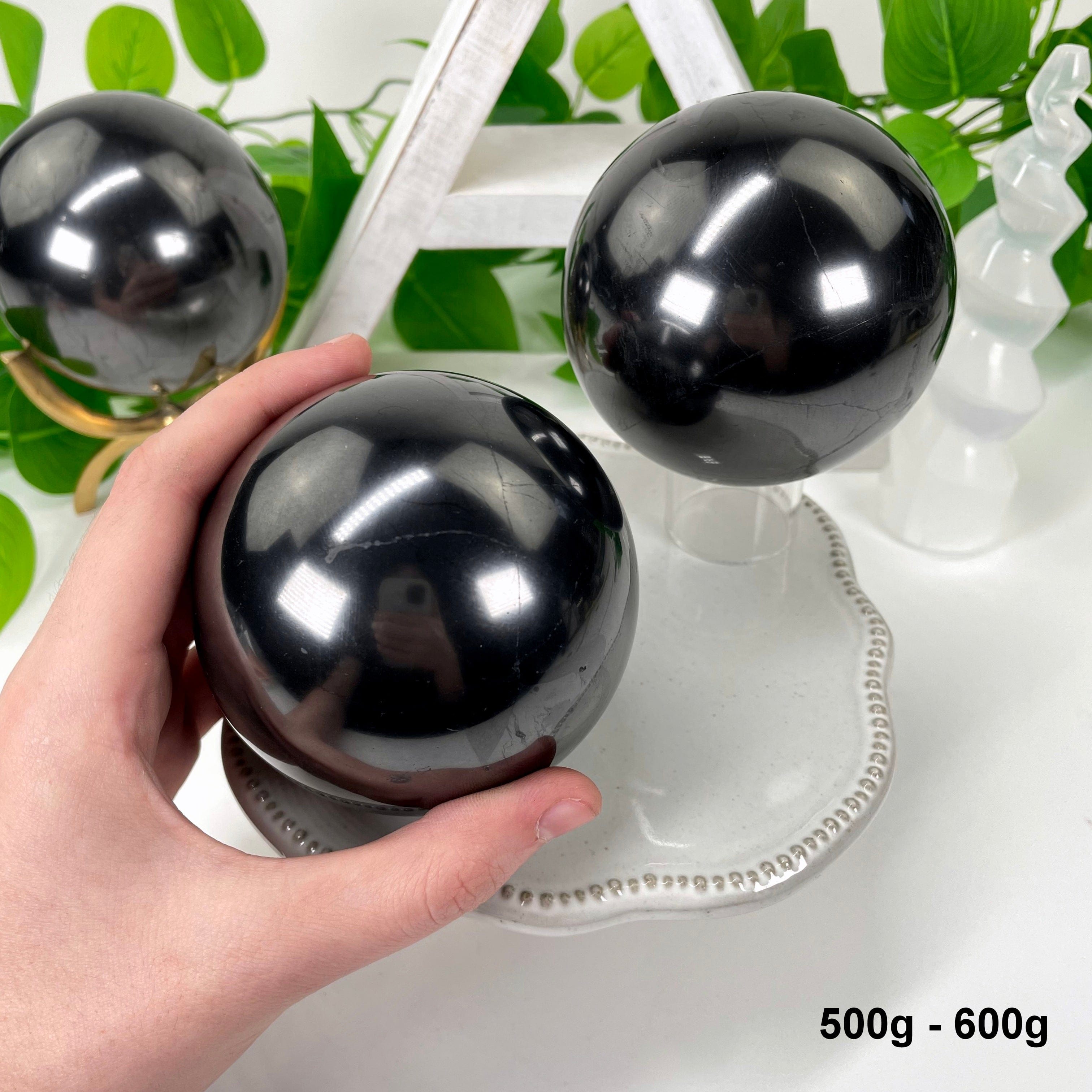 Shungite Polished Spheres - By Weight Halloween Decor