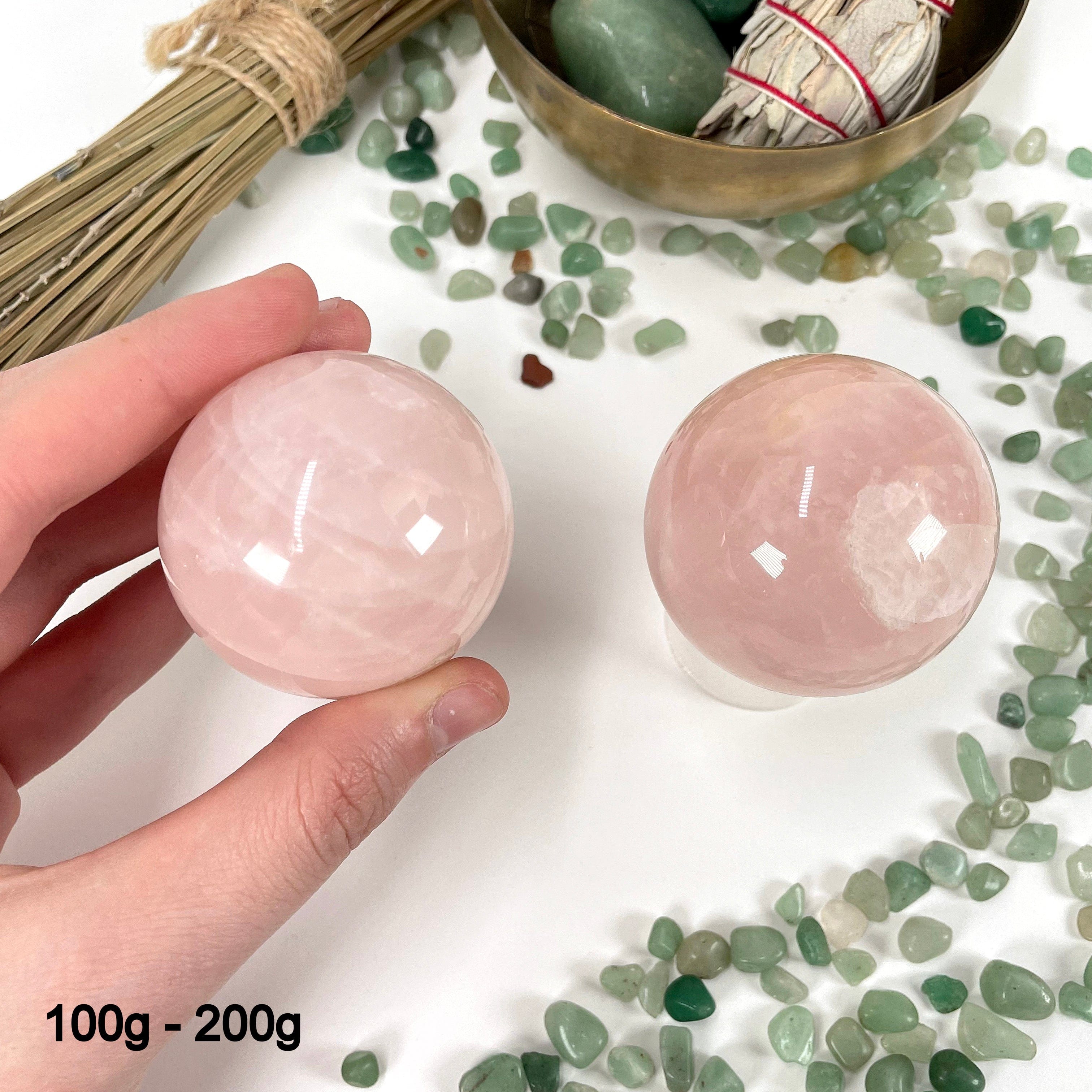 Rose Quartz Sphere Polished Crystal Ball - By Weight