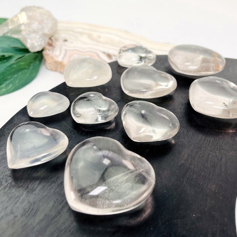 Crystal Quartz Heart Shaped Stone - By Weight