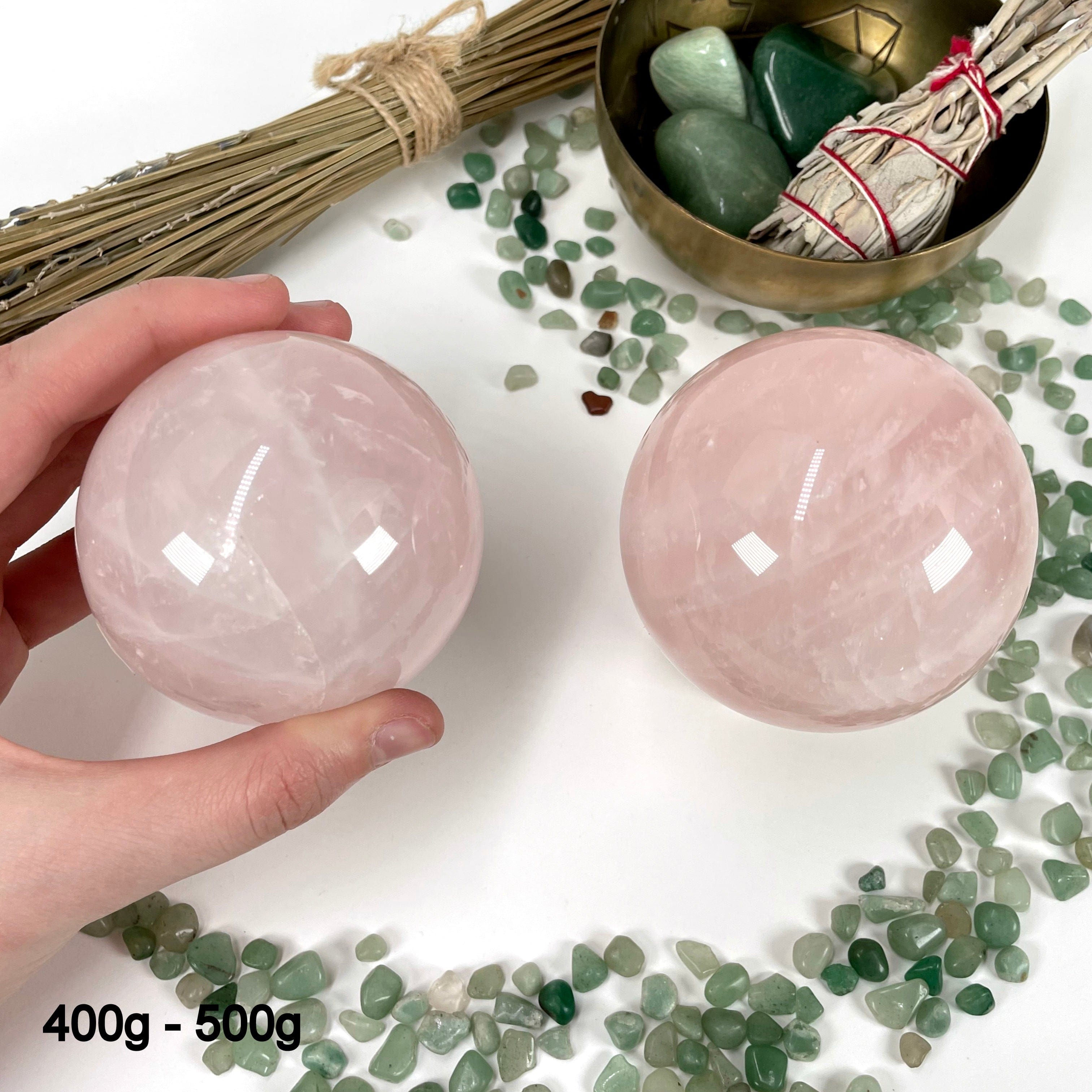 Rose Quartz Sphere Polished Crystal Ball - By Weight