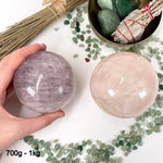 Rose Quartz Sphere Polished Crystal Ball - By Weight