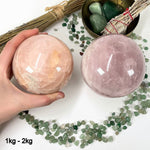 Rose Quartz Sphere Polished Crystal Ball - By Weight