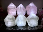 Rose Quartz and Crystal Point Lamps with USB Cord