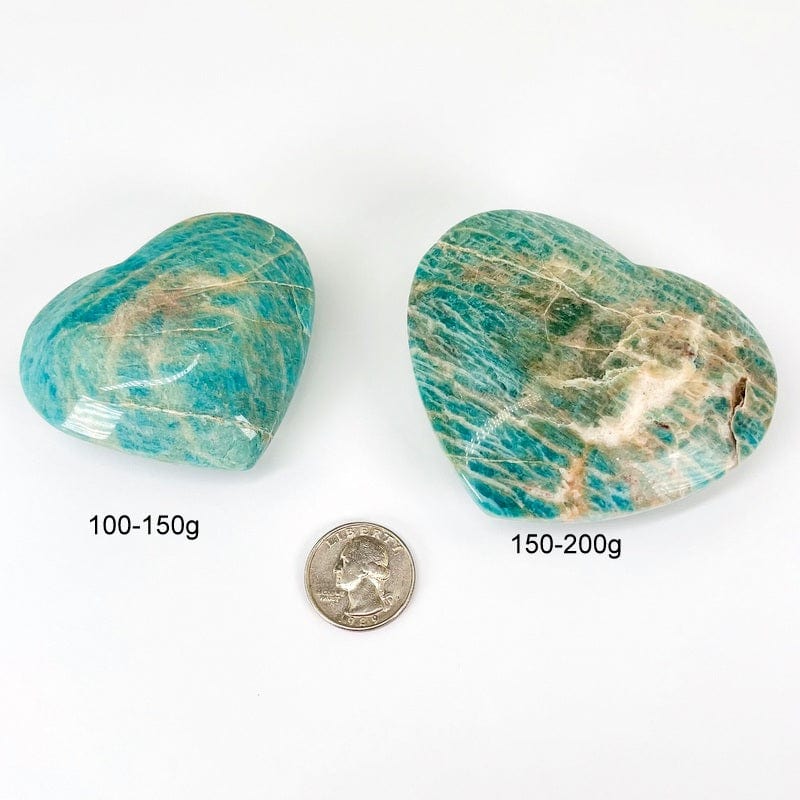 Amazonite Polished Heart - By Weight