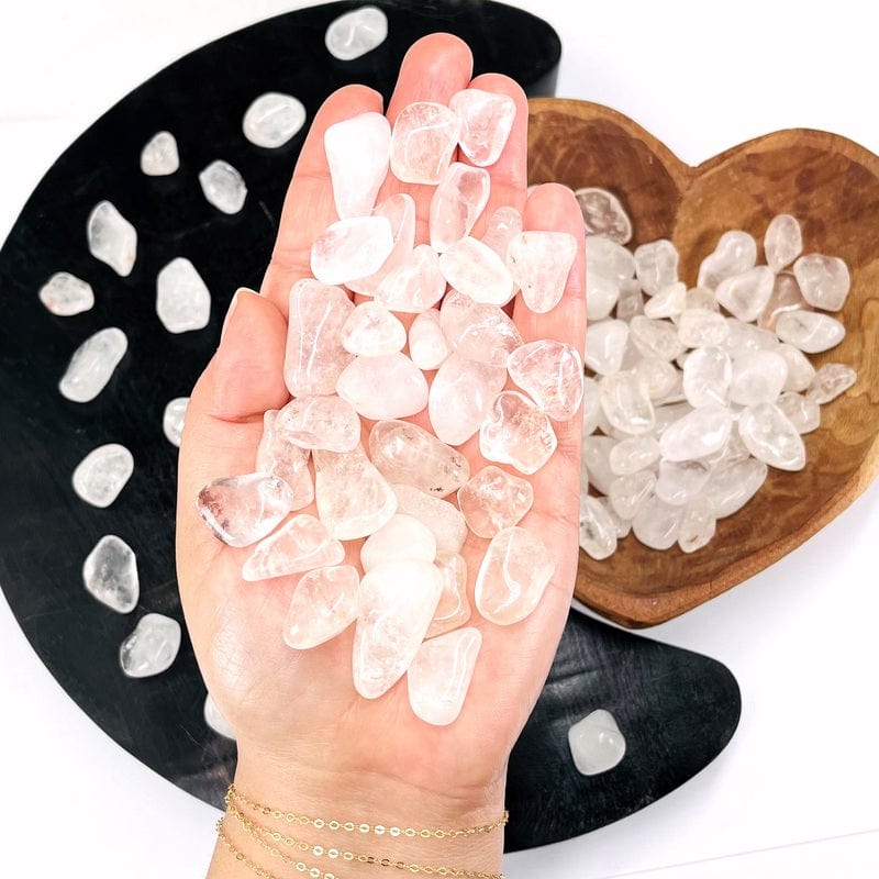 1 lb Crystal Quartz Small Tumbled Gemstones - Polished Stones - Jewelry supplies - Arts and Crafts