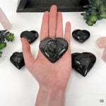 Black Tourmaline with Red Hematite Hearts - AS IS