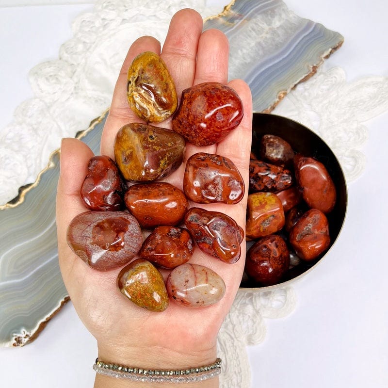 Carnelian Tumbled Gemstones - 1lb - Medium Size (TS-15b)