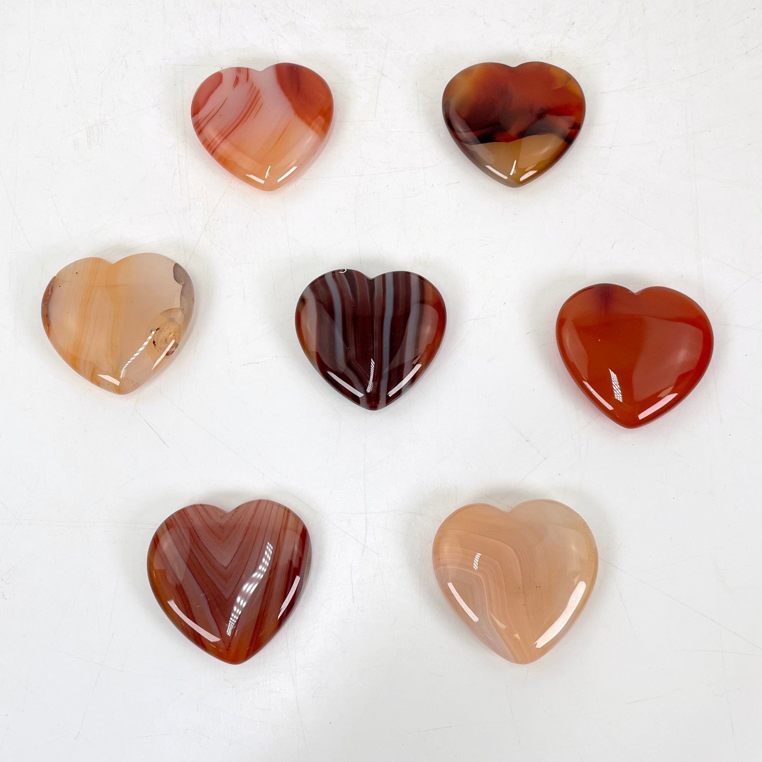 Carnelian Crystal Polished Hearts