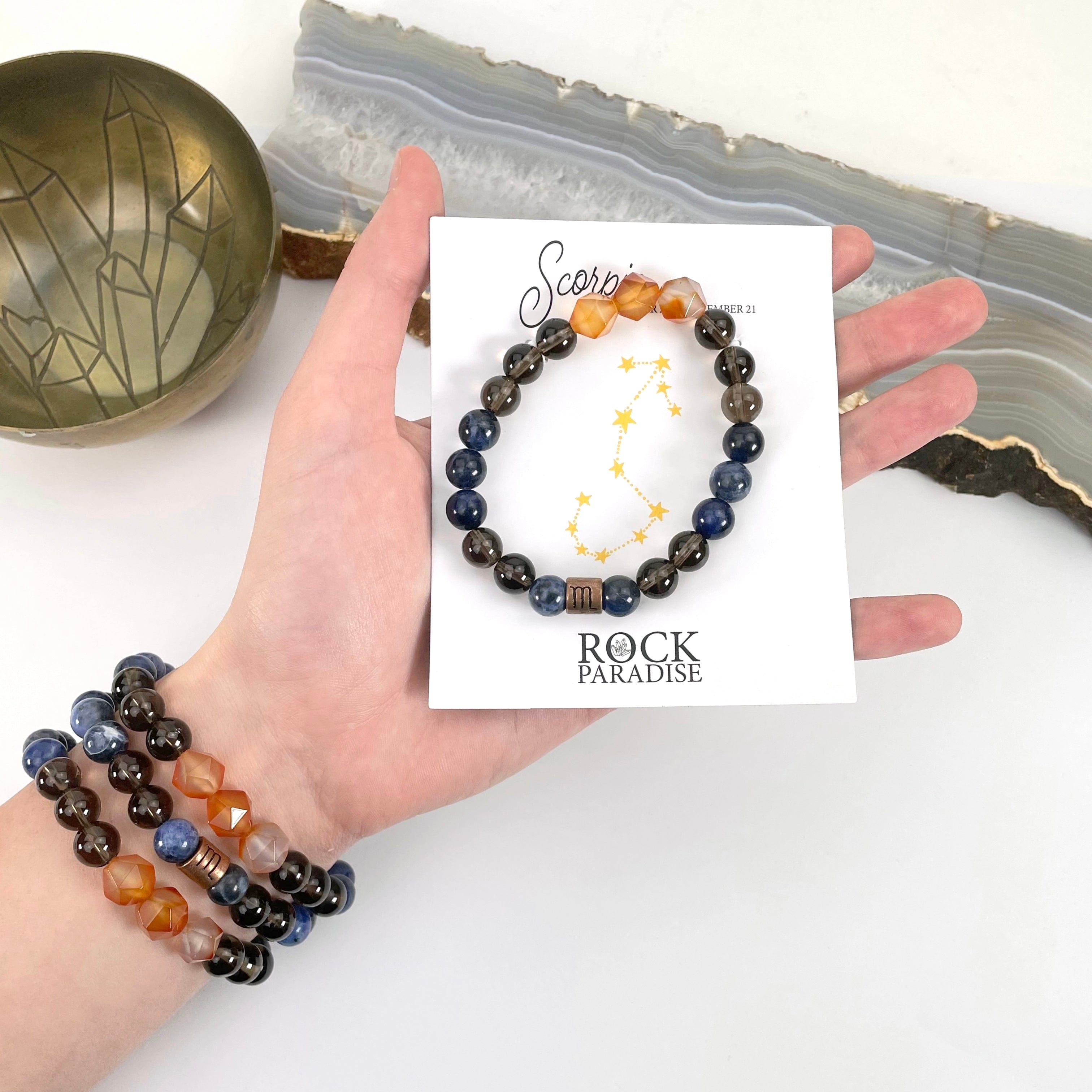 Scorpio Zodiac Gemstone Crystal Stretch Bracelet