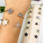 Double Star Druzy Adjustable Bracelet - Silver or Gold -