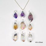 Angel Aura Crystal Point Pendants - Electroplated Silver or Gold Hoop Bails