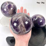 Chevron Amethyst Polished Spheres - By Weight