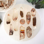 Tumbled Quartz with Hematite Points - Set of 5