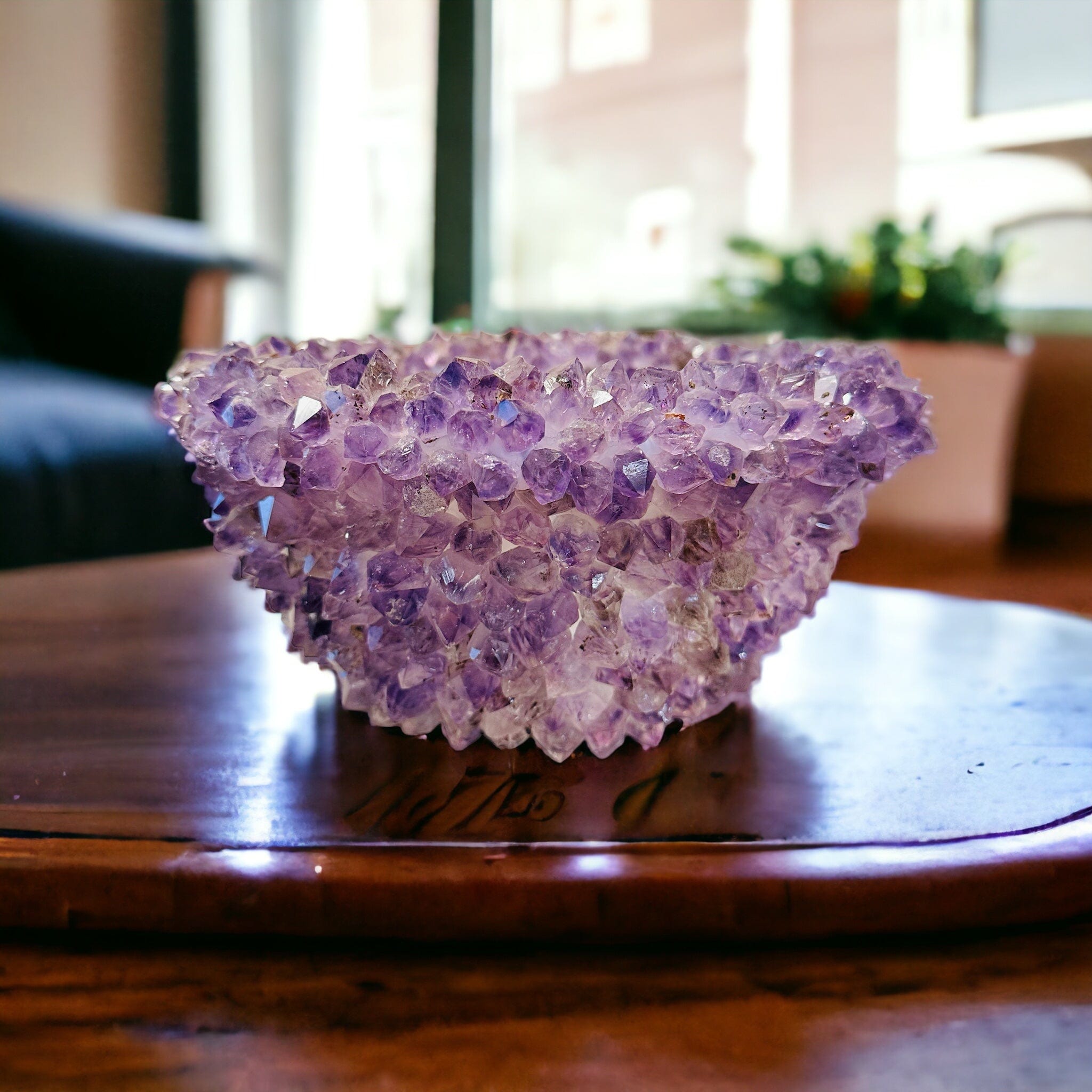 Amethyst Crystal Point Bowl - Handmade with Natural Stone Points - OOAK -