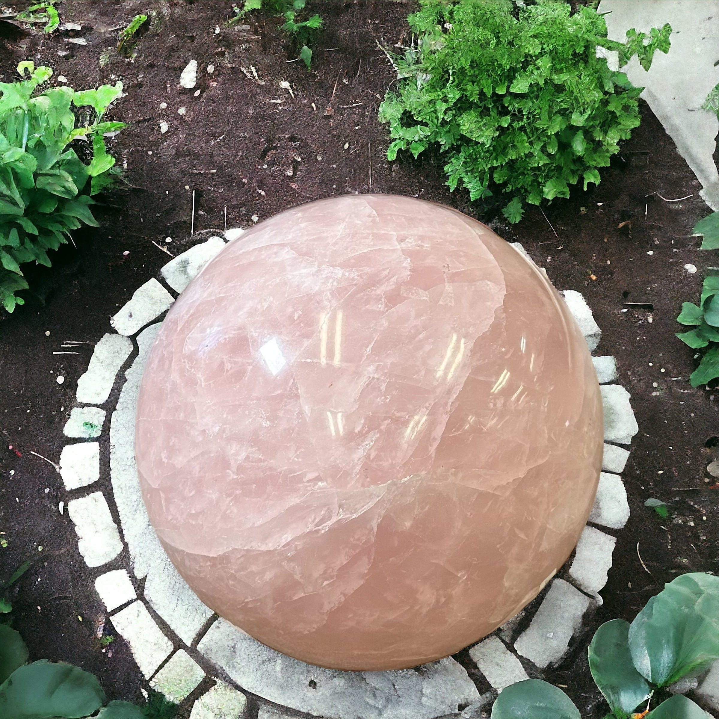 Huge Rose Quartz Sphere - Over 127pounds - Zen Space Decor -