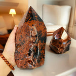 Mahogany Obsidian Crystal Semi Polished Cut Base - By weight -