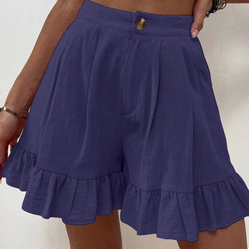 Women's High Waist Ruffle Shorts