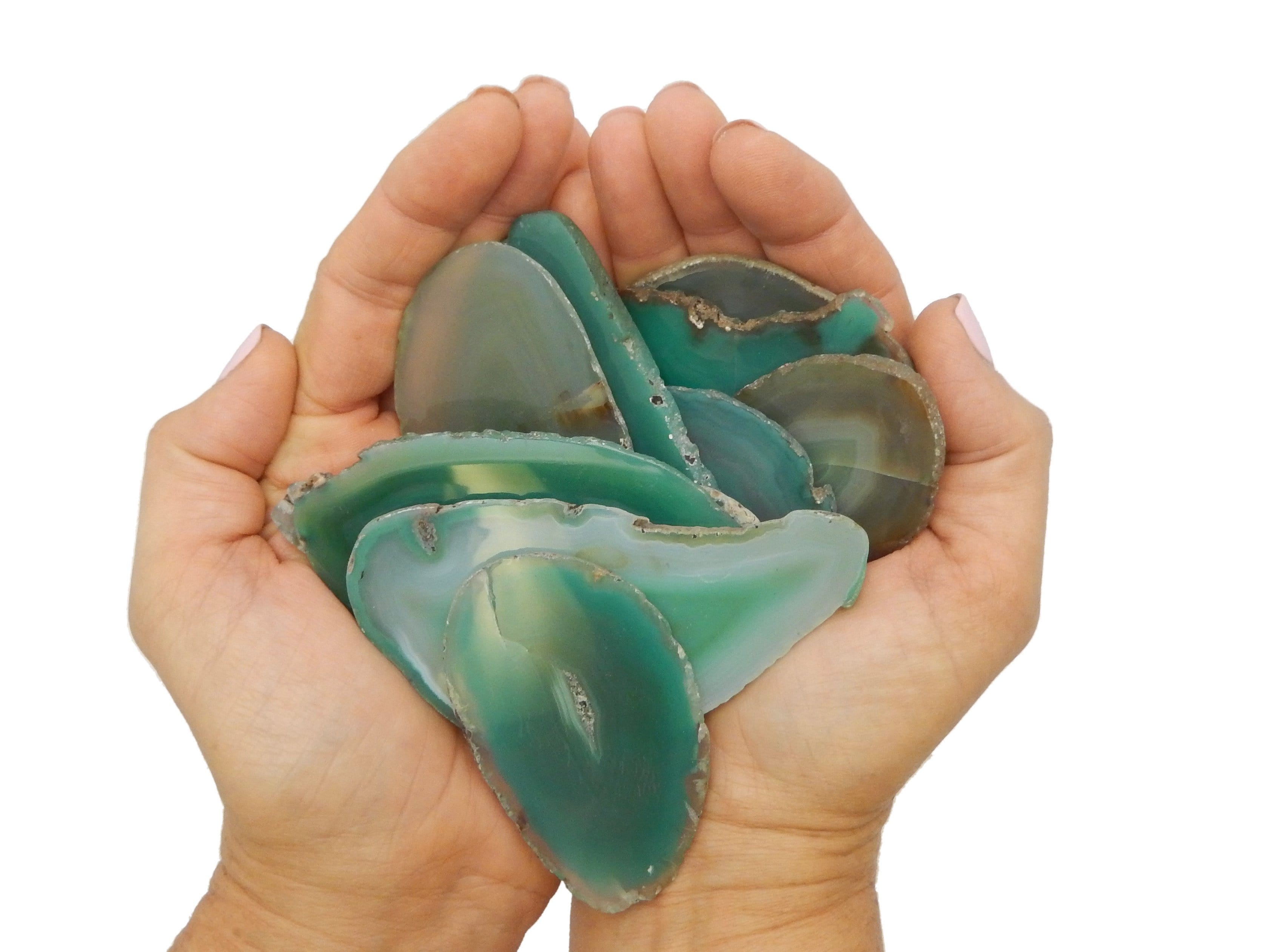 Green Agate Slice - Large Pendant Size - Agate Slices #1 - Great for Jewelry (AGBS)