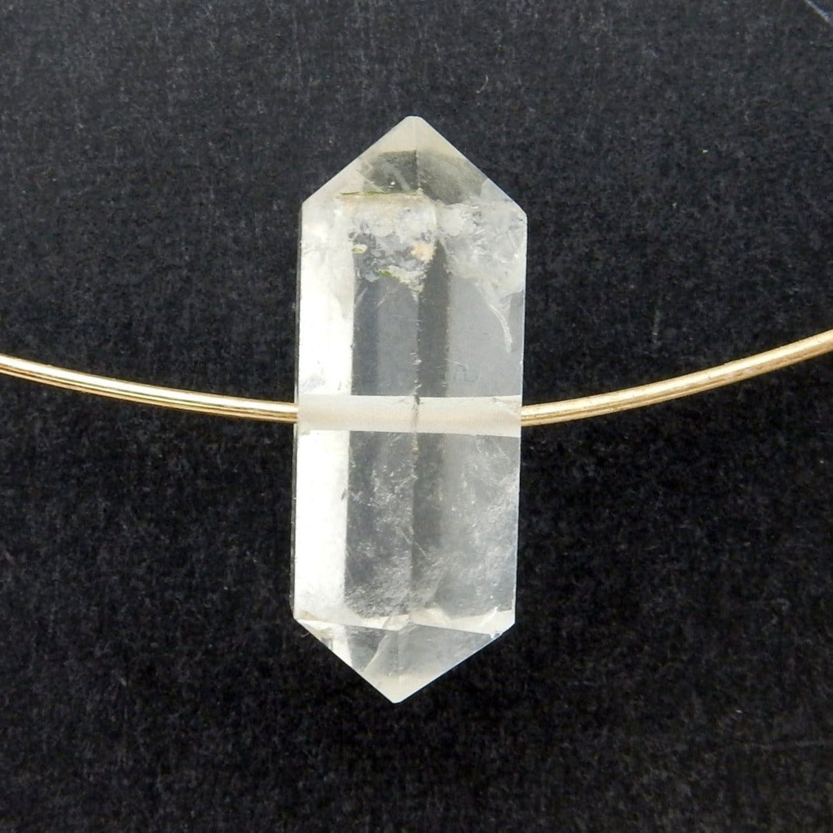 Crystal Quartz Double Terminated Pencil Point - Center Drilled Bead