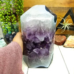 Amethyst Cut Base Cluster with Calcite -OOAK-(DOOAK-S30-20)