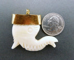 Elephant carved bone pendant