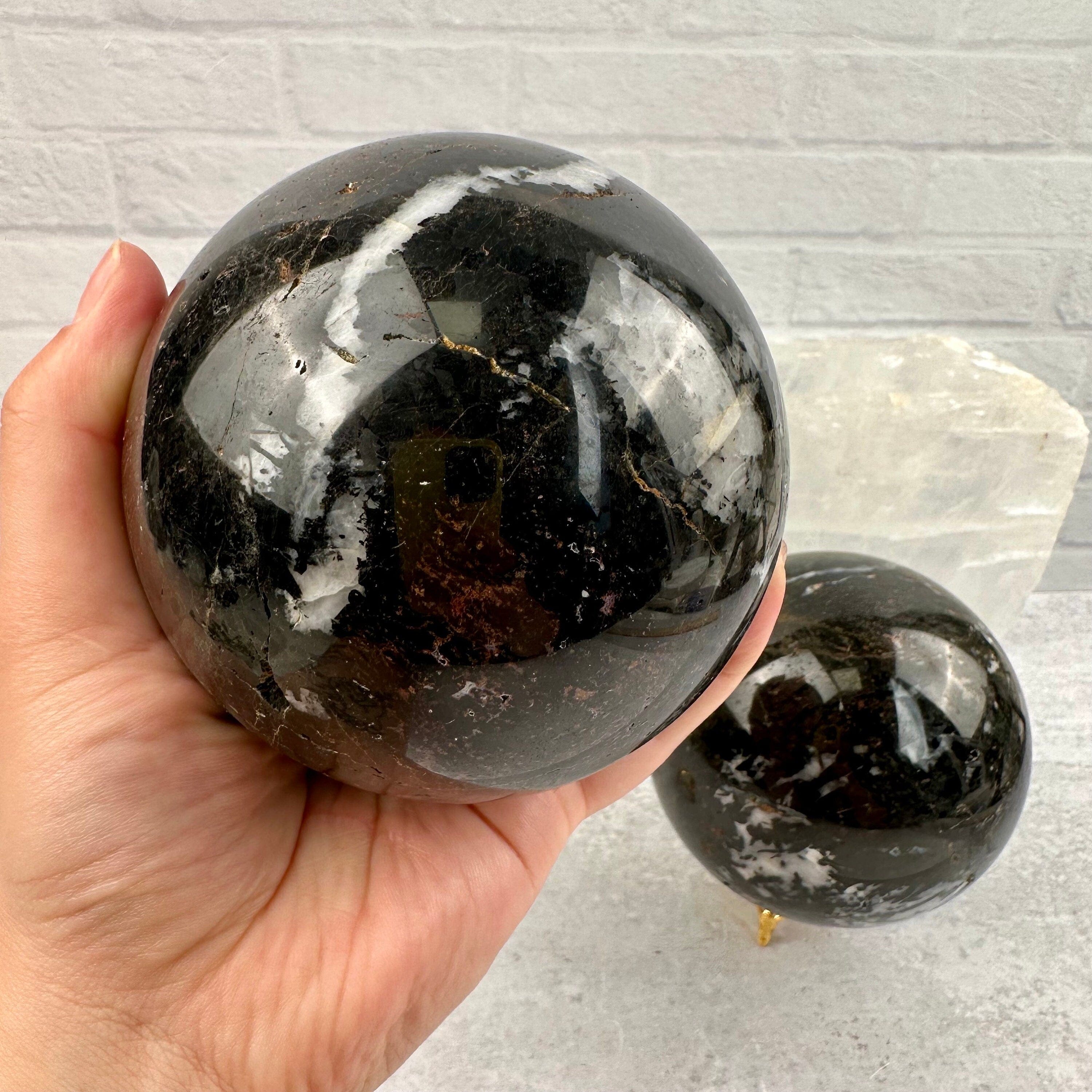 Black Agate Spheres - Crystal Ball - You Choose