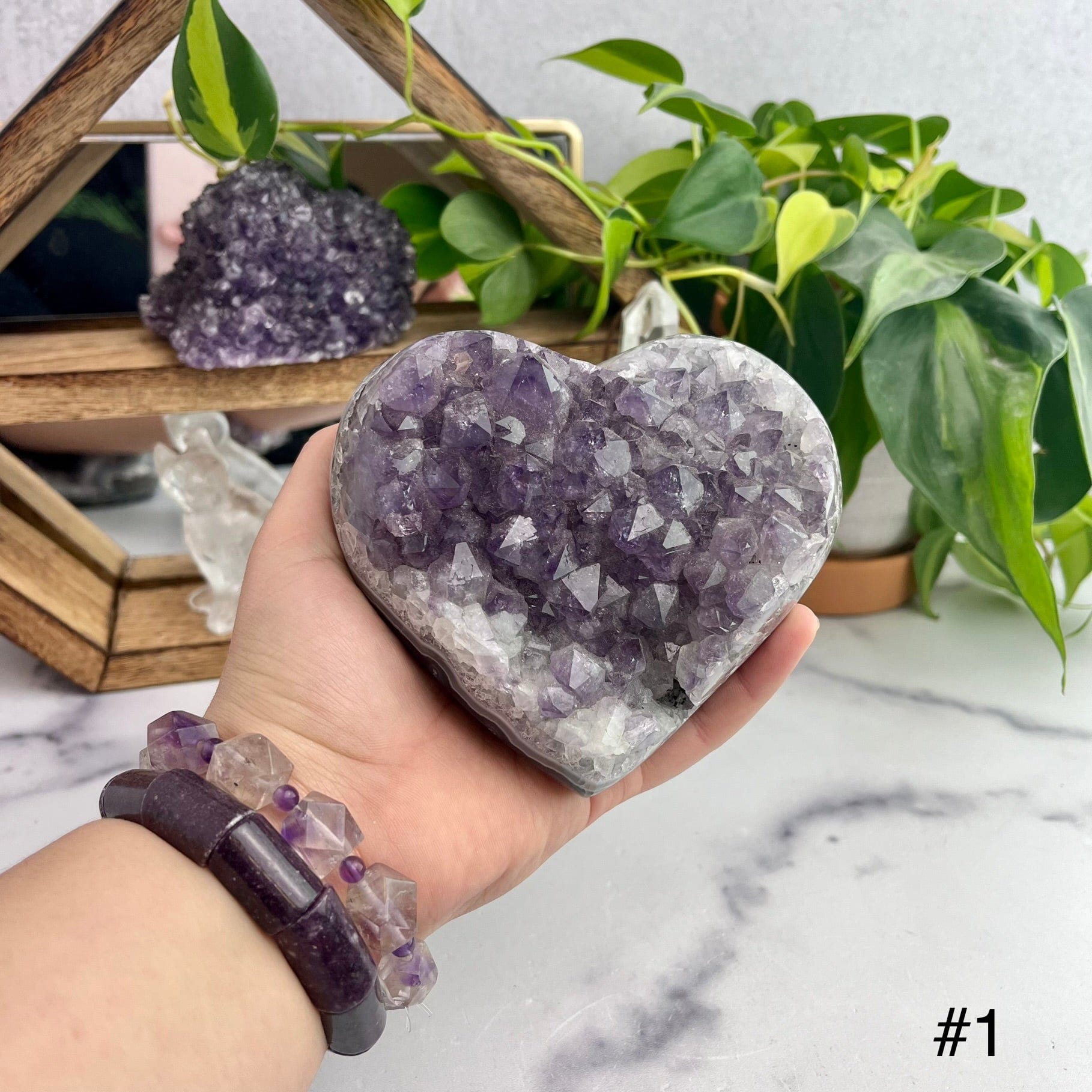 Purple Amethyst Druzy Hearts - YOU CHOOSE