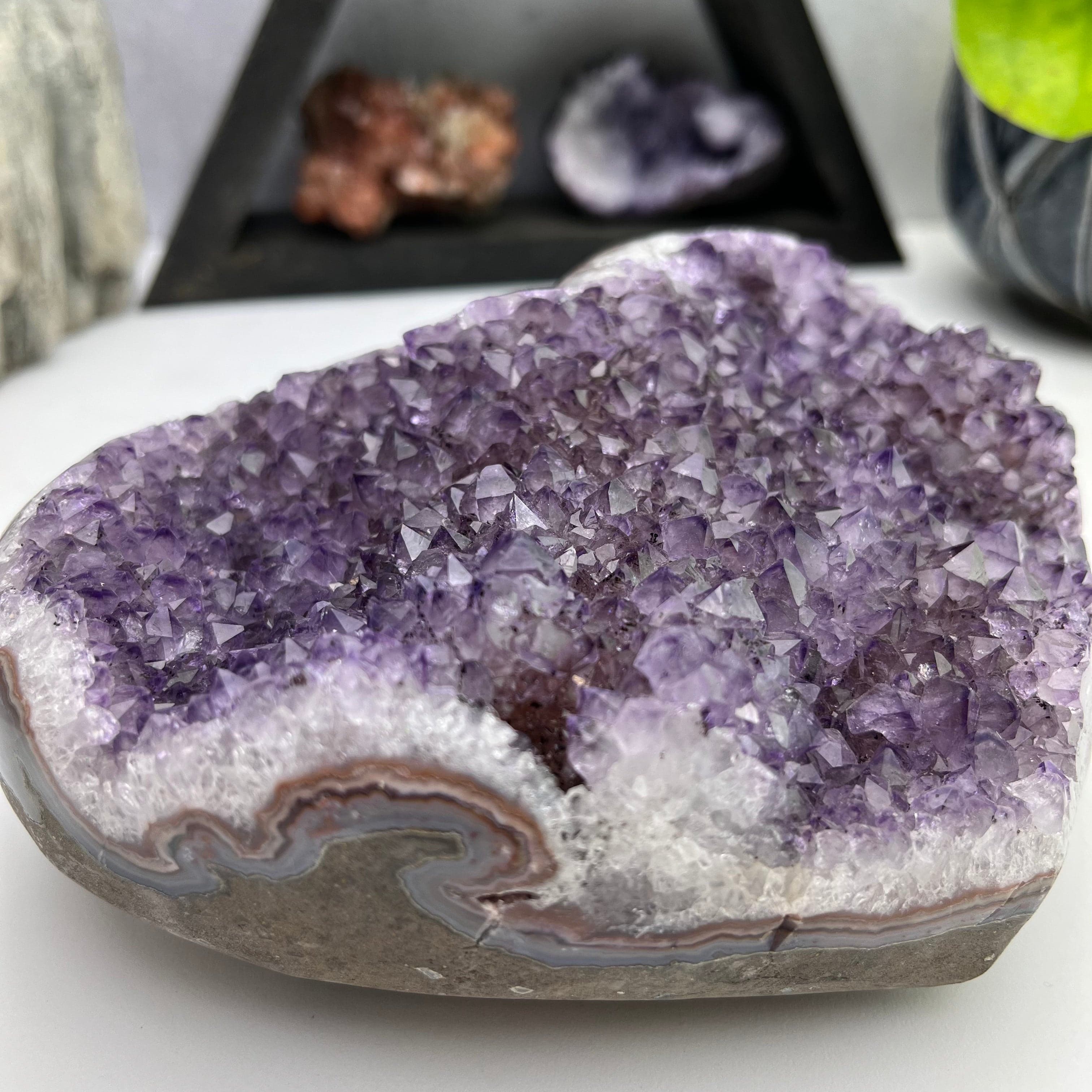 Amethyst Crystal Purple Druzy Heart