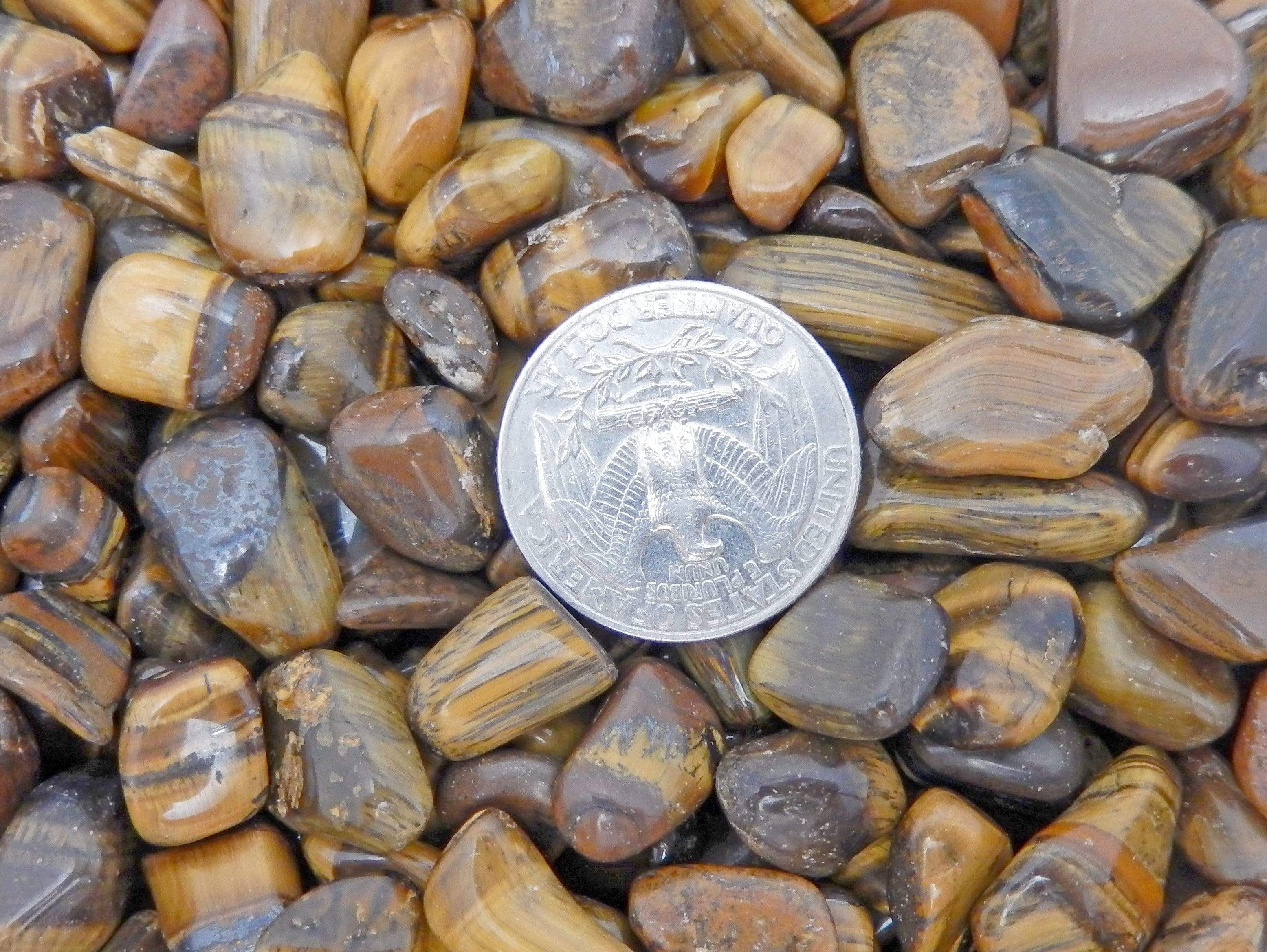 1 lb Bag Tiger Eye Crystal Chips Small Tumbled Stones